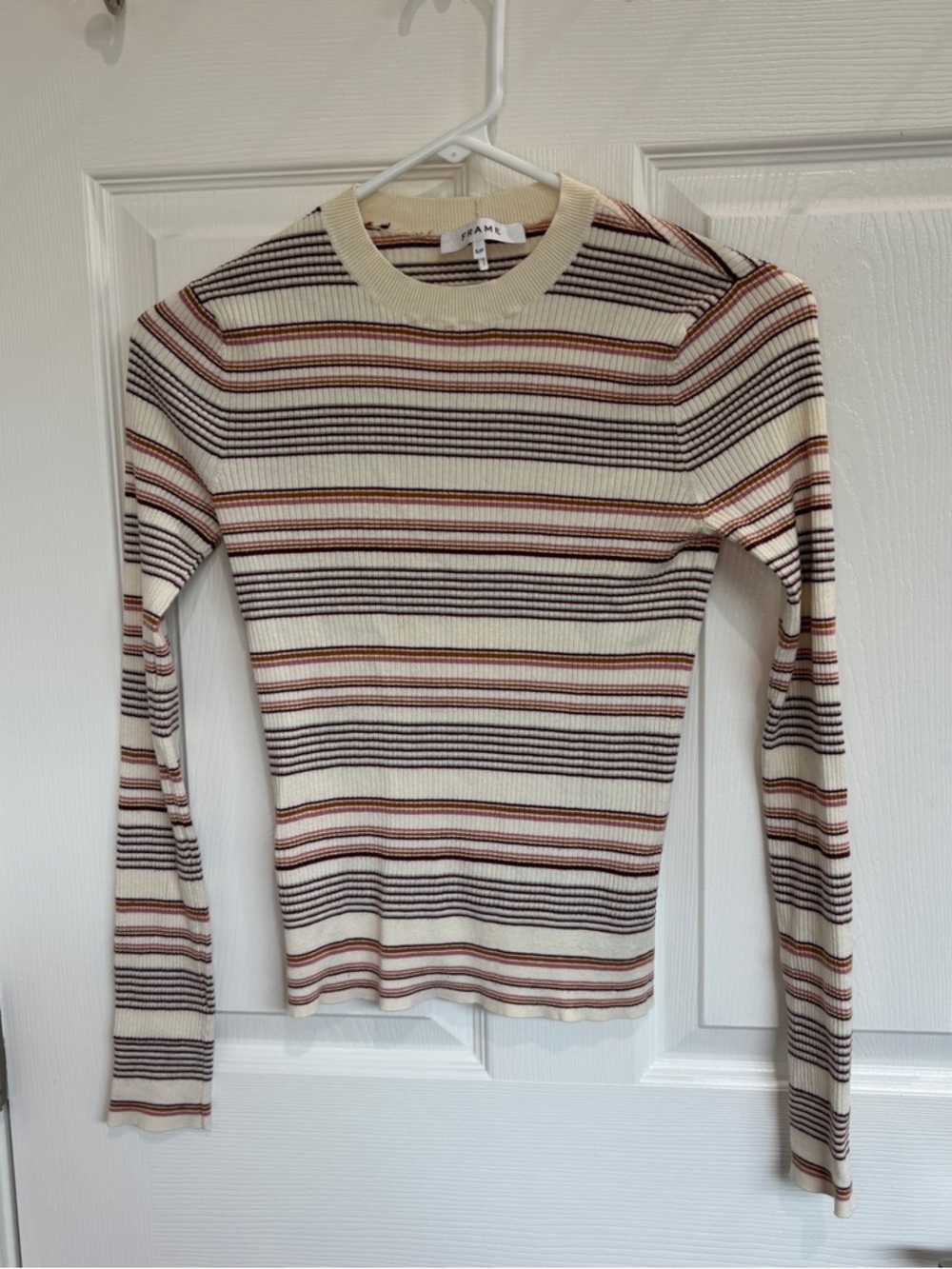 Frame Easy Striped Rib-Knit Sweater - Picture 3 of 6